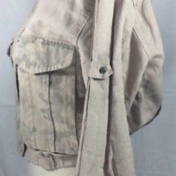 Anthropologie Beige Cropped Camo Jacket Size L - Picture 6 of 8